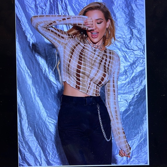 Shein Tie Dye Seam Front Crop Top - Picture 1 of 9